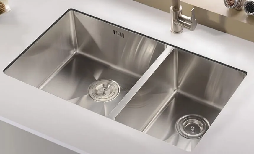 double bowl sink kitchen